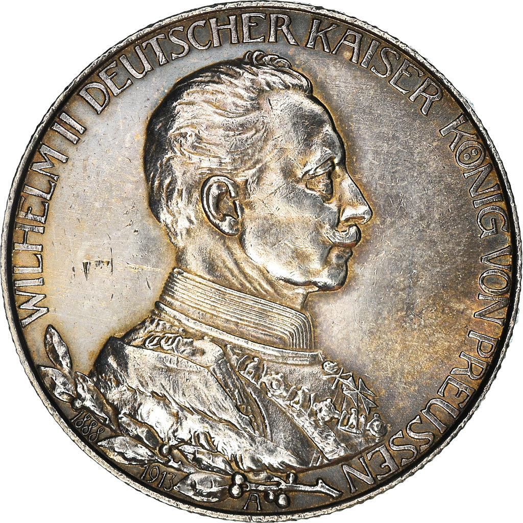 Coin, German States, PRUSSIA, Wilhelm II, 2 Mark, 1913, Berlin, AU(50-53)