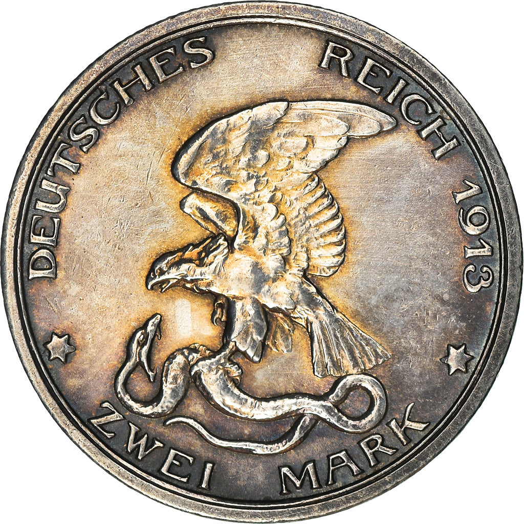 Moneta, Stati tedeschi, PRUSSIA, Wilhelm II, 2 Mark, 1913, Berlin, BB+, Argento