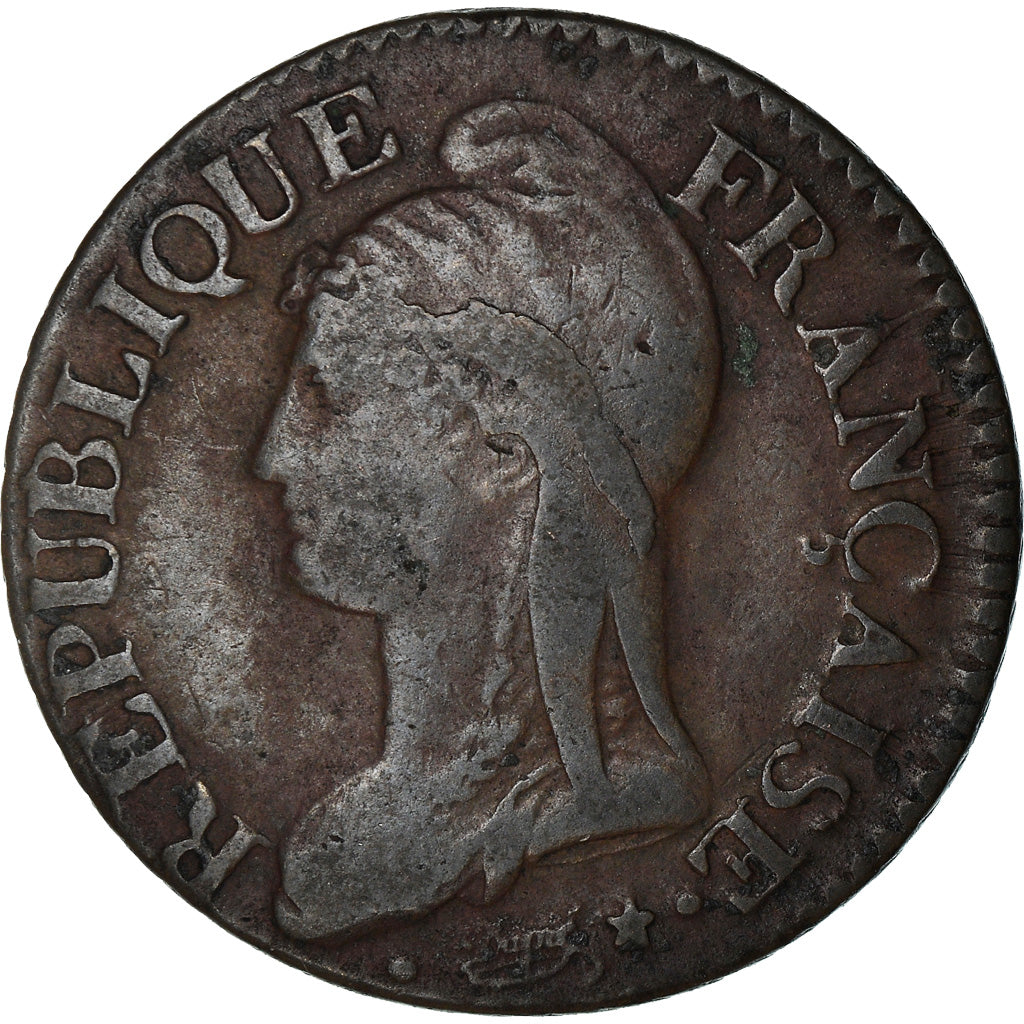 Moneda, Francia, Dupré, 5 Centimes, AN 8, Strasbourg, BC+, Bronce, KM:640.4
