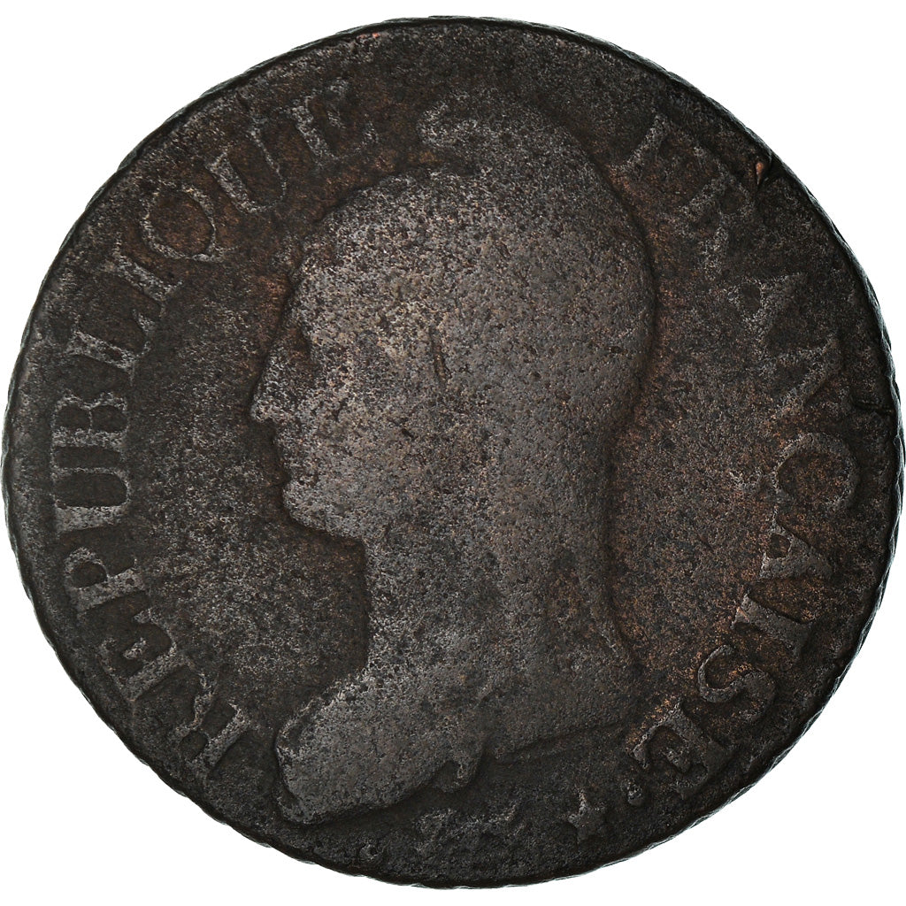 Coin, France, Dupré, 5 Centimes, AN 8, Metz, VF(20-25), Bronze, KM:640.2