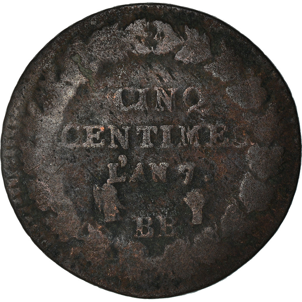 Coin, France, Dupré, 5 Centimes, AN 7/5, Strasbourg, Double-strike, F(12-15)