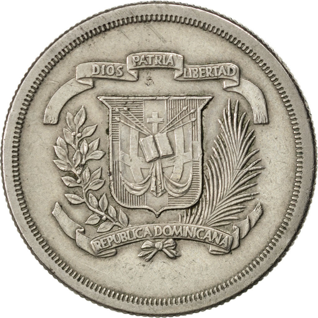 DOMINICAN REPUBLIC, 1/2 Peso, 1978, KM #52, EF(40-45), Copper-Nickel, 30.5,...