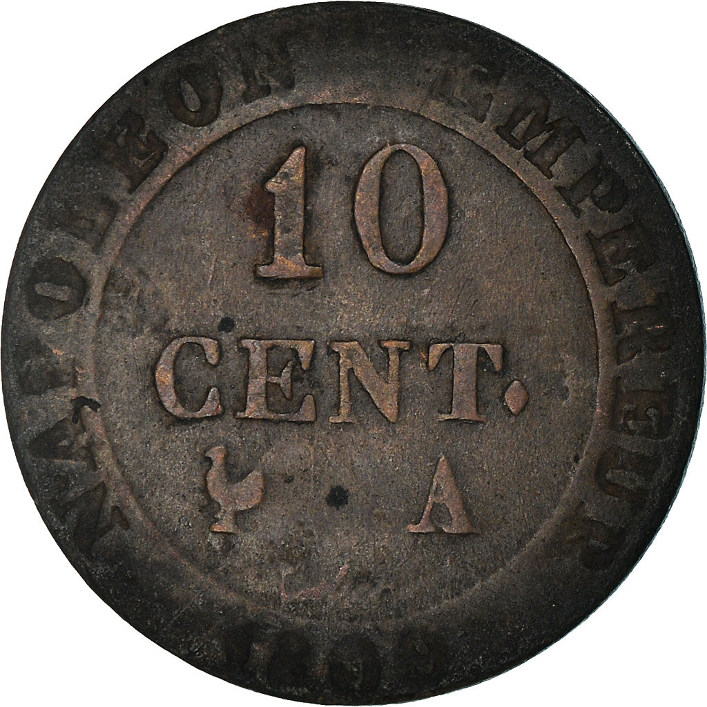 Coin, France, Napoléon I, 10 Centimes, 1809, Paris, VF(30-35), Billon
