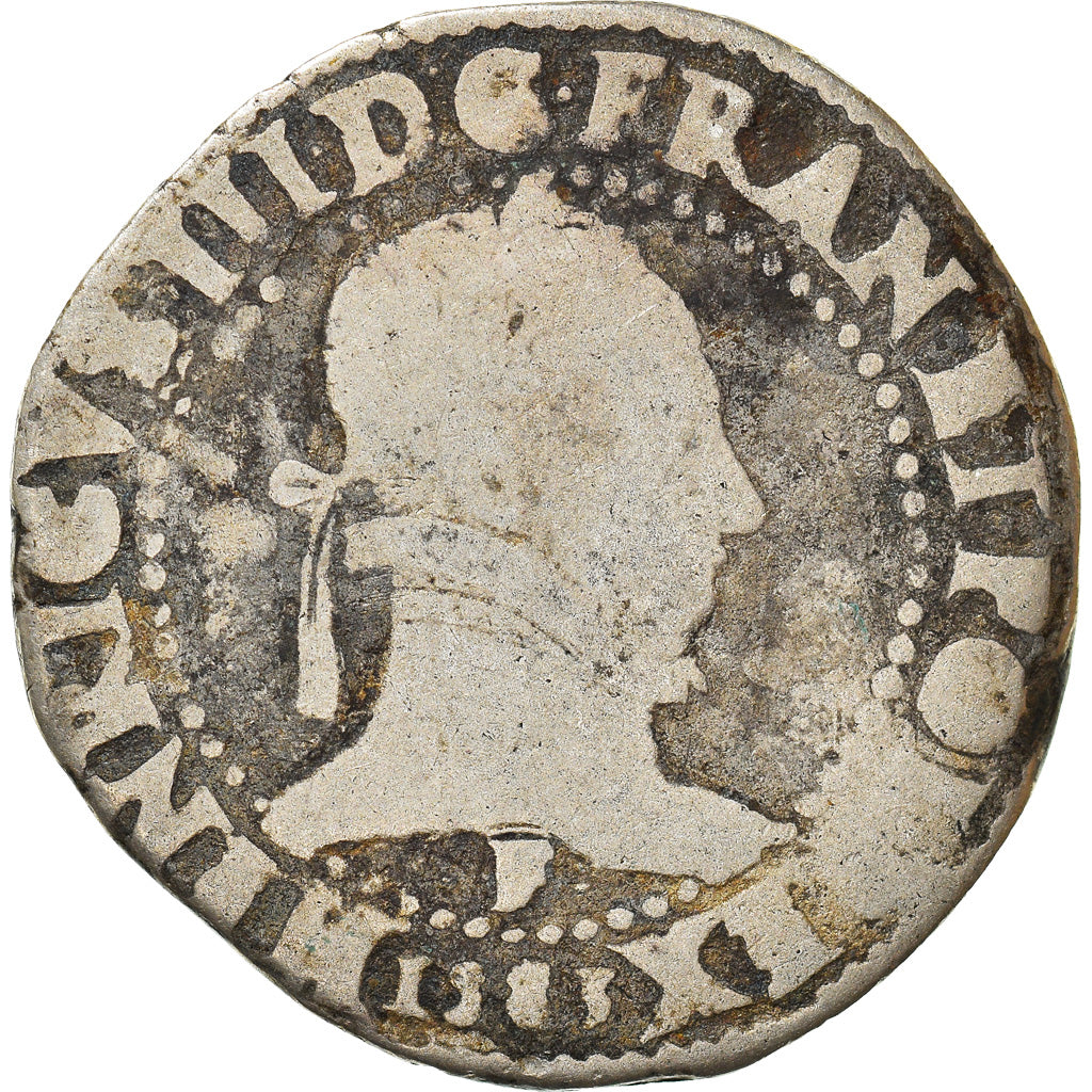 Monnaie, France, Henri III, Franc au Col Plat, Franc au Col Plat, 1583, Angers
