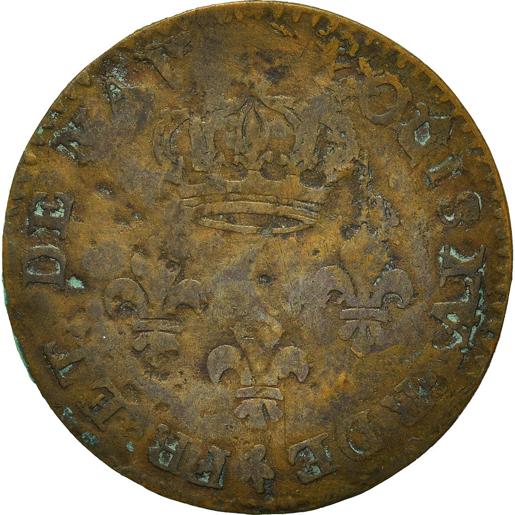 Coin, FRENCH GUIANA, 2 Sous, 1789, Paris, F(12-15), Billon, KM:1, Lecompte:20