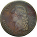 France, Louis XVI, Sol ou sou, Sol, 1791, Lyon, F(12-15), Copper, KM:578.5