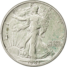 United States, Walking Liberty Half Dollar, 1/2 Dollar, 1943, Philadelphia, KM..