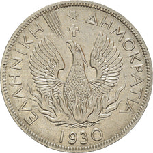 Coin, Greece, 5 Drachmai, 1930, AU(50-53), Nickel, KM:71.1