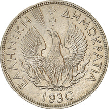 Coin, Greece, 5 Drachmai, 1930, AU(50-53), Nickel, KM:71.1