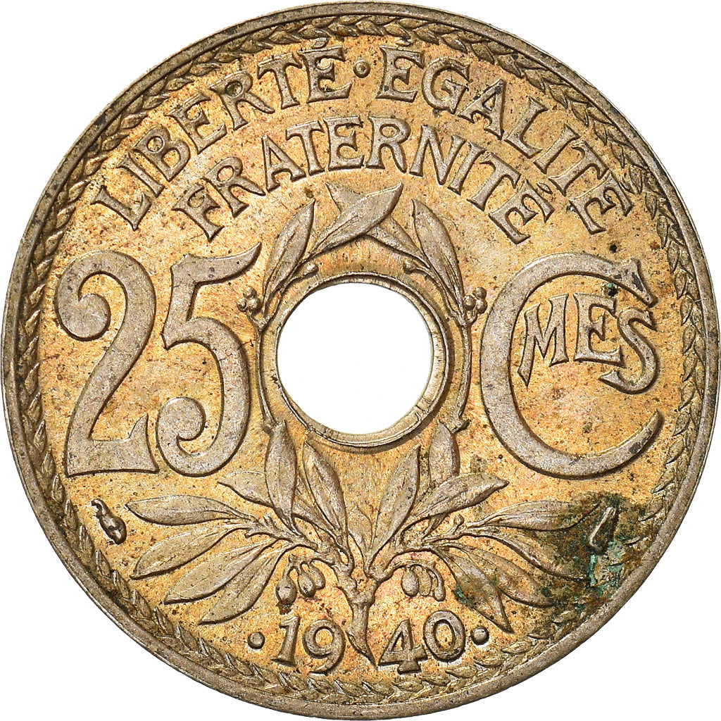 Coin, France, Lindauer, 25 Centimes, 1940, AU(55-58), Nickel-Bronze, KM:867b