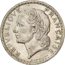 Münze, Frankreich, Lavrillier, 5 Francs, 1937, Paris, SS+, Nickel, KM:888