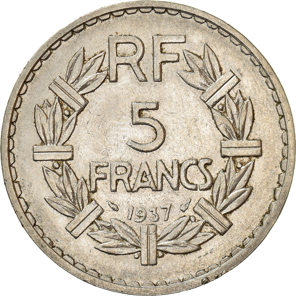Münze, Frankreich, Lavrillier, 5 Francs, 1937, Paris, SS+, Nickel, KM:888