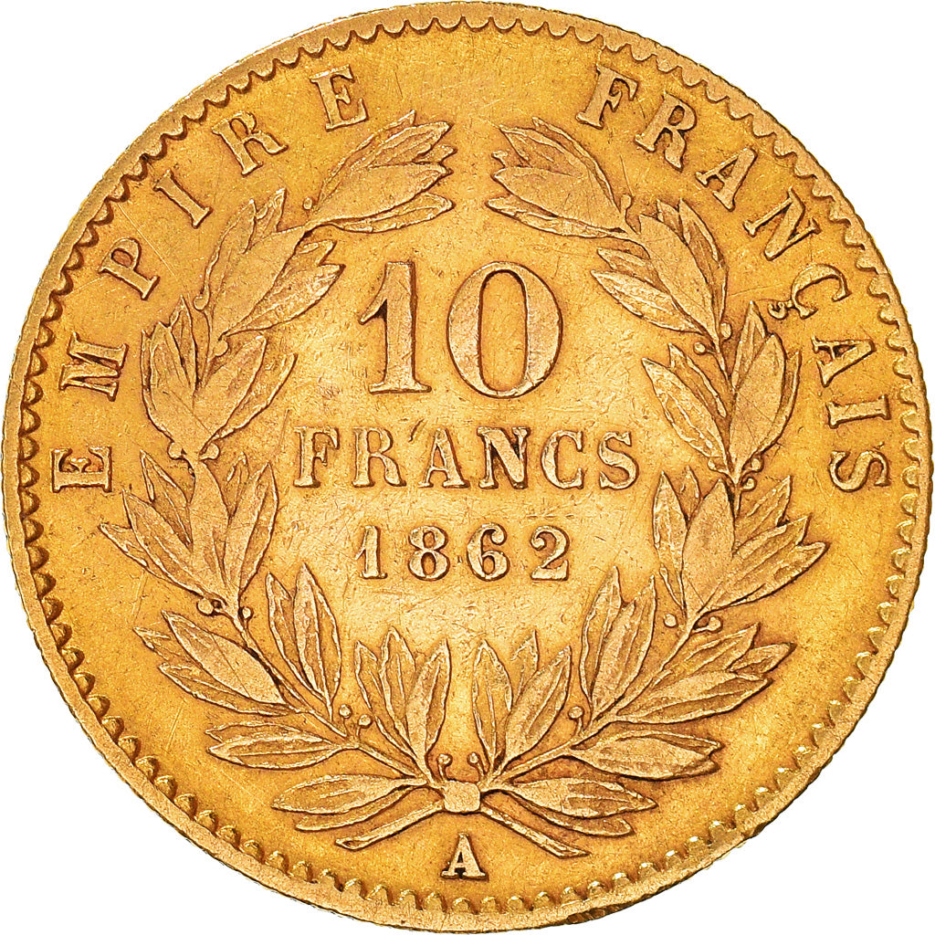 Munten, Frankrijk, Napoleon III, Napoléon III, 10 Francs, 1862, Paris, FR+