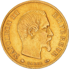 Moneda, Francia, Napoleon III, 10 Francs, 1859, Strasbourg, MBC, Oro, KM:784.2