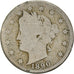 Moneta, Stati Uniti, Liberty Nickel, 5 Cents, 1890, U.S. Mint, Philadelphia, B+