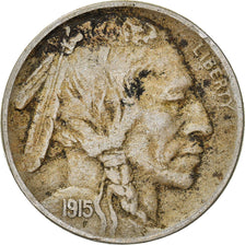 Coin, United States, Buffalo Nickel, 5 Cents, 1915, U.S. Mint, Philadelphia
