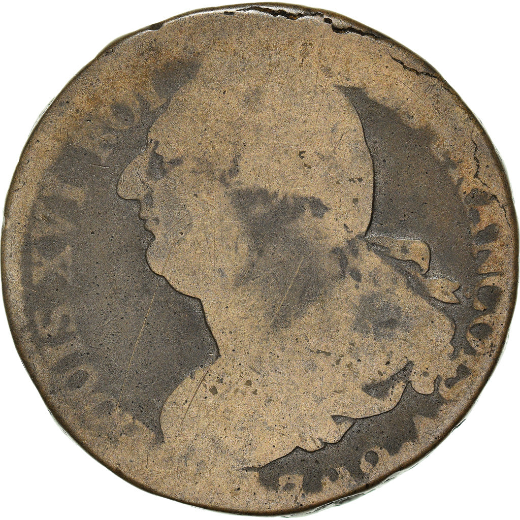 Moneta, Francia, 2 sols françois, 2 Sols, 1792, Paris, B+, Bronzo, KM:603.1