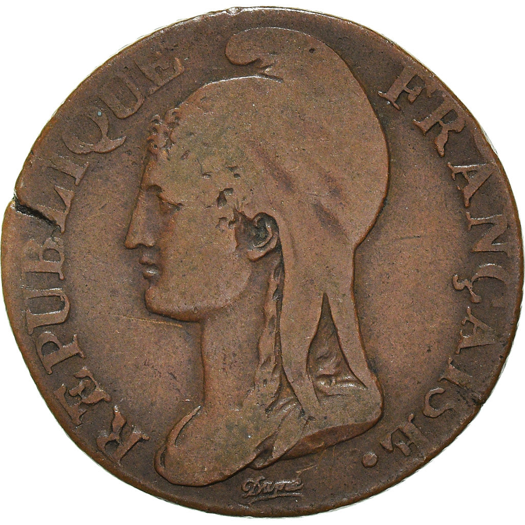 Moneta, Francia, Dupré, 5 Centimes, AN 4, Paris, Sans lettre d'atelier, MB+