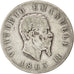 ITALY, 2 Lire, 1863, Naples, KM #16.1, VF(20-25), Silver, 9.67