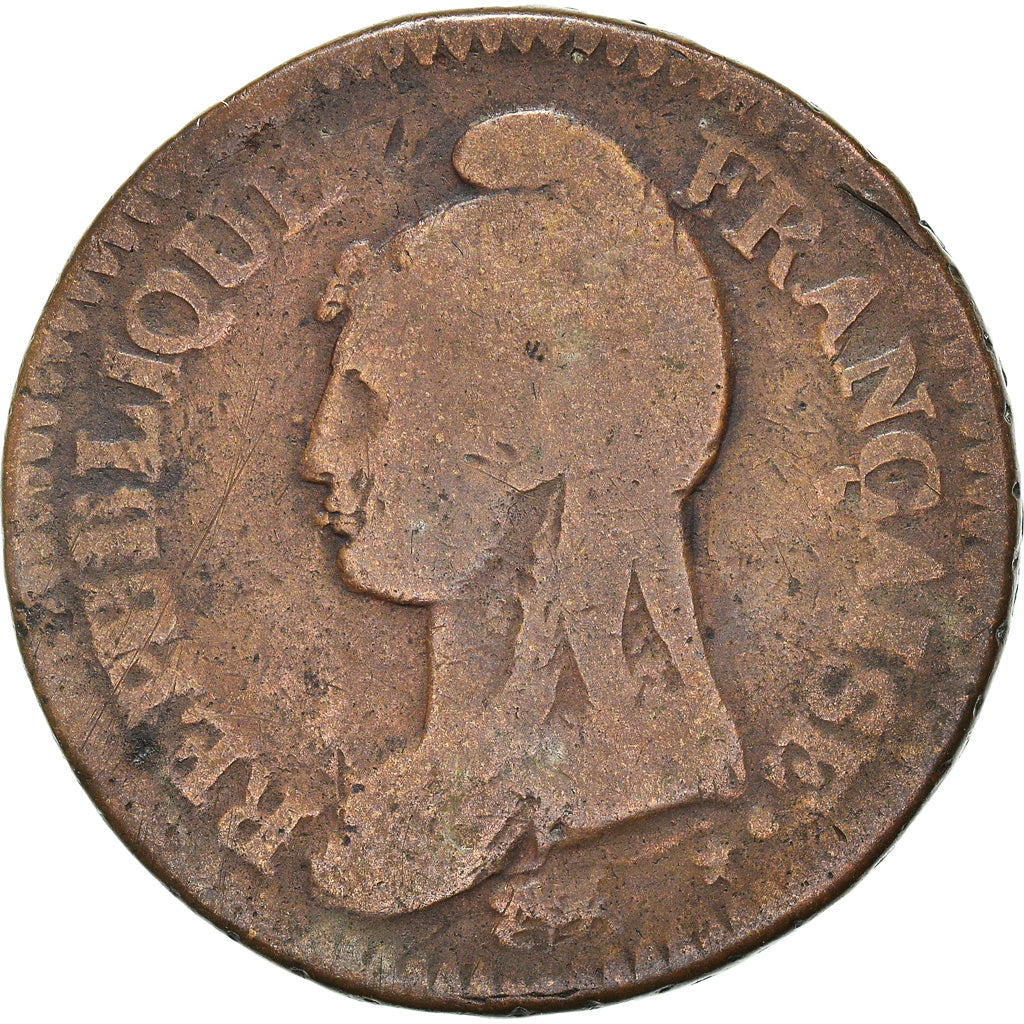 Coin, France, Dupré, Decime, AN 5, Paris, Coins choqués, VF(20-25), Bronze