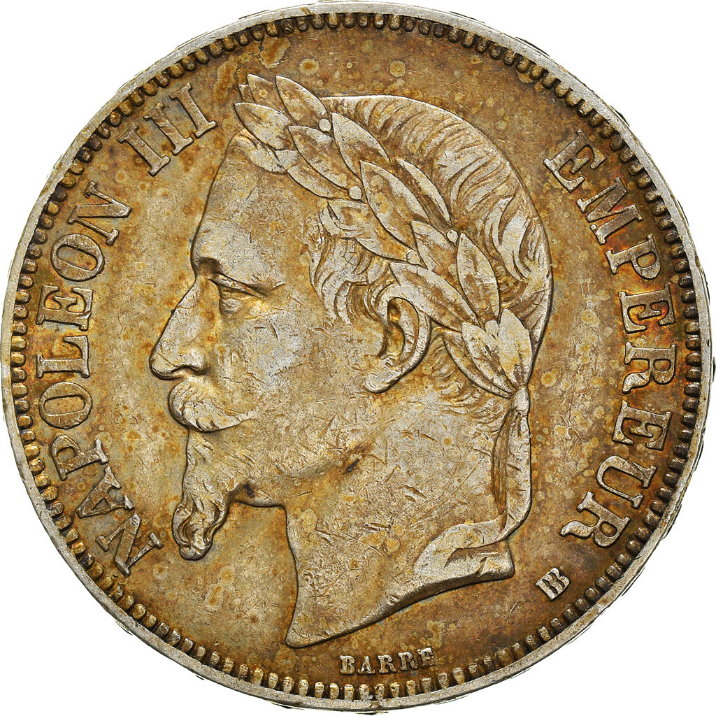 Coin, France, Napoléon III, 5 Francs, 1867, Strasbourg, EF(40-45), Silver