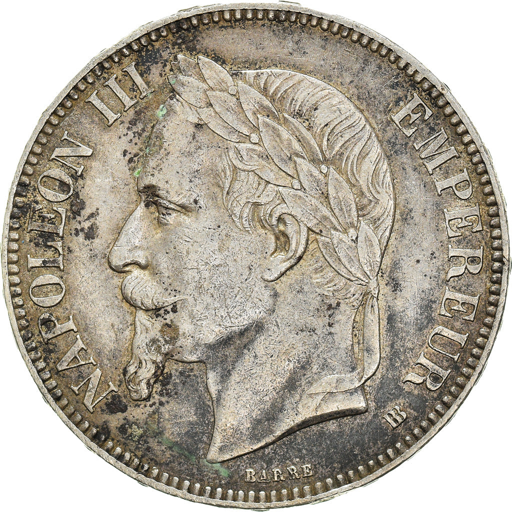 Coin, France, Napoléon III, 5 Francs, 1867, Strasbourg, EF(40-45), Silver