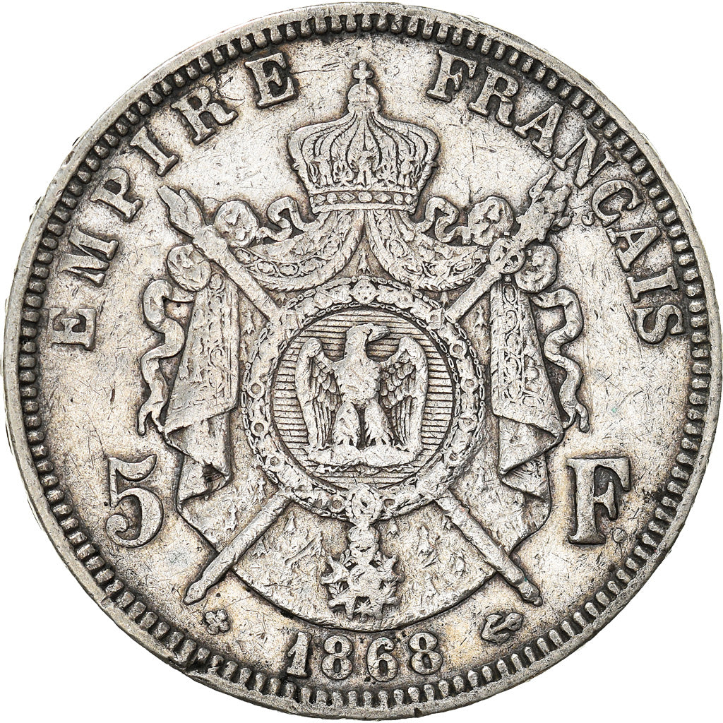 Coin, France, Napoléon III, 5 Francs, 1868, Strasbourg, VF(30-35), Silver