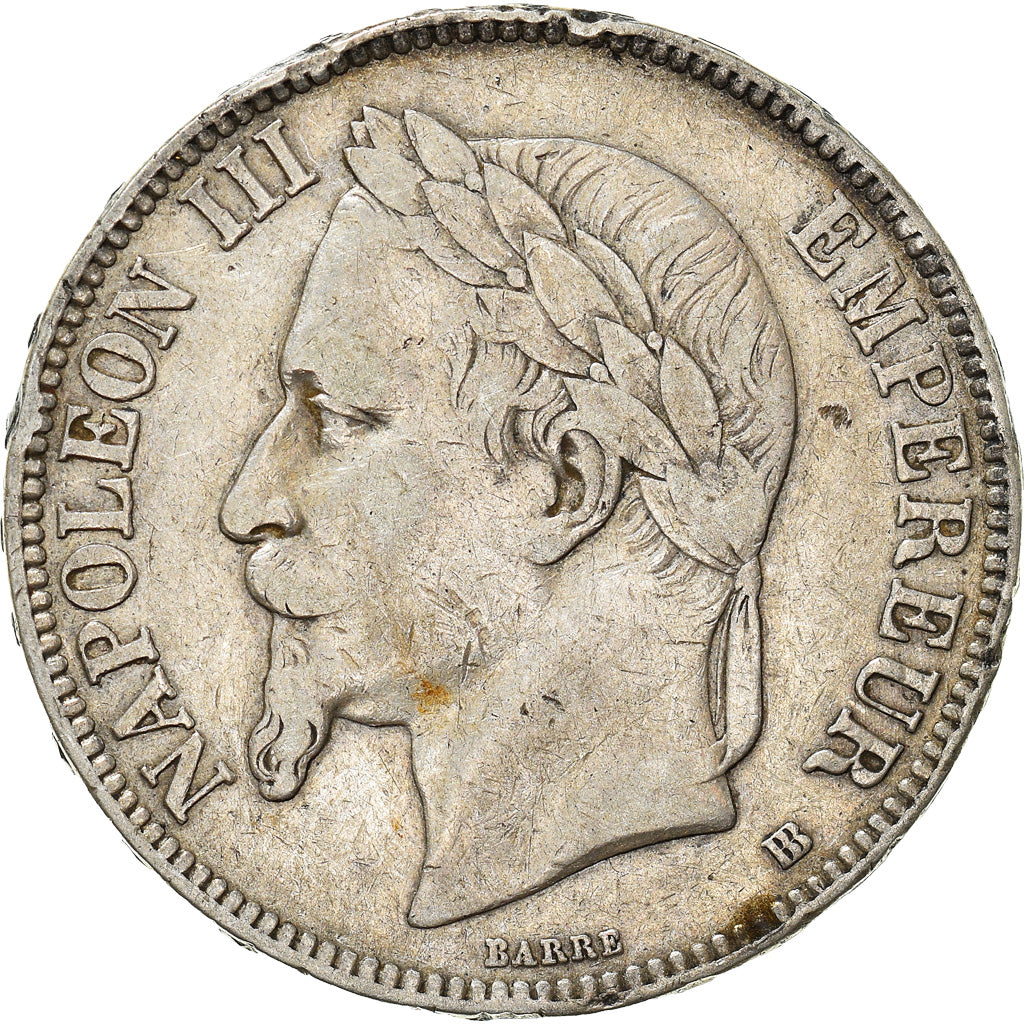 Coin, France, Napoléon III, 5 Francs, 1868, Strasbourg, EF(40-45), Silver
