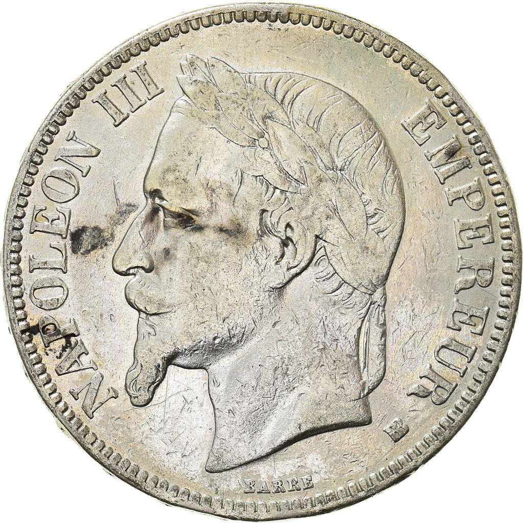 Coin, France, Napoleon III, 5 Francs, 1869, Strasbourg, VF(30-35), Silver