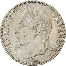 Moneta, Francia, Napoléon III, 5 Francs, 1870, Strasbourg, MB+, Argento