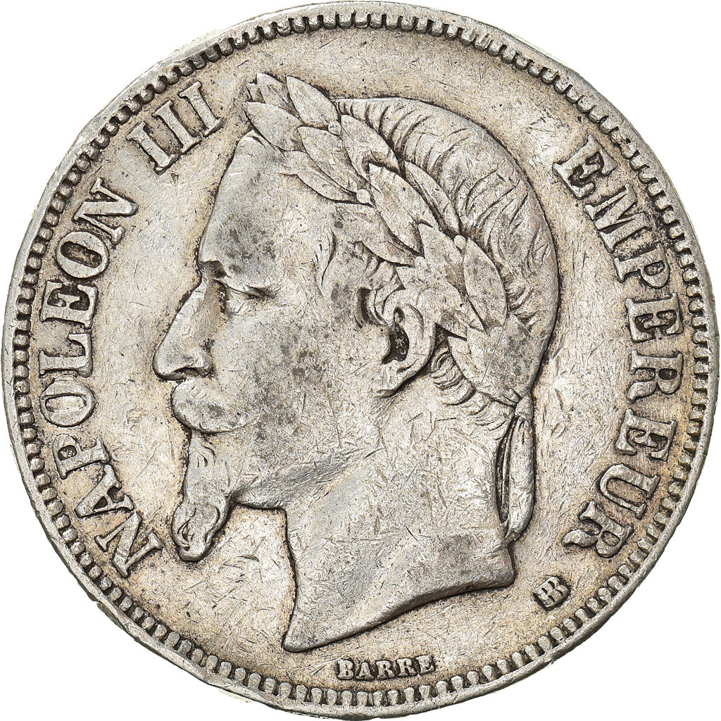 Coin, France, Napoleon III, 5 Francs, 1869, Strasbourg, VF(30-35), Silver