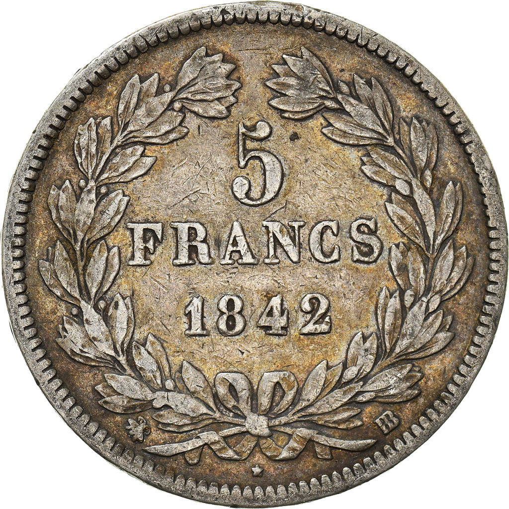 Monnaie, France, Louis-Philippe, 5 Francs, 1842, Strasbourg, TB+, Argent