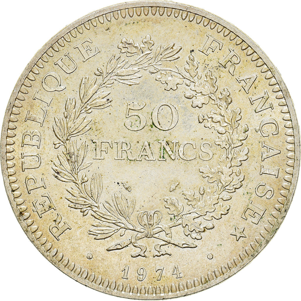 Monnaie, France, Hercule, 50 Francs, 1974, Frappe hybride, TTB+, Argent