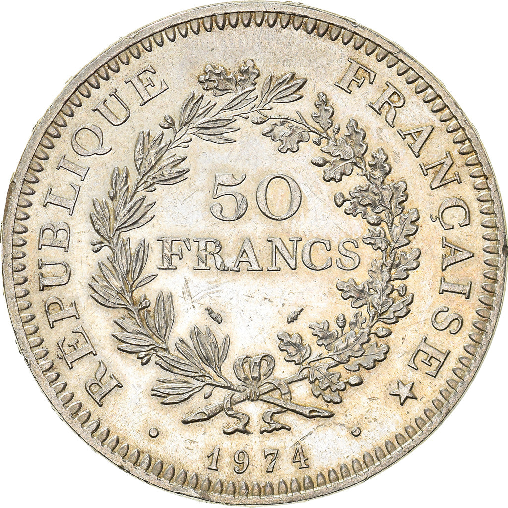 Moneta, Francia, Hercule, 50 Francs, 1974, Hybrid issue, BB+, Argento, KM:941.2