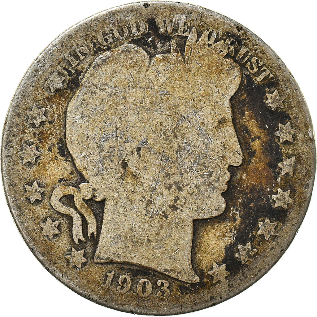 Coin, United States, Barber Half Dollar, Half Dollar, 1903, U.S. Mint, New