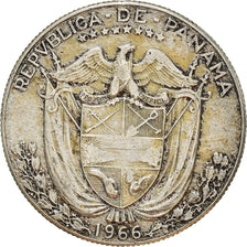 Coin, Panama, 1/2 Balboa, 1966, U.S. Mint, EF(40-45), Silver, KM:12a.1