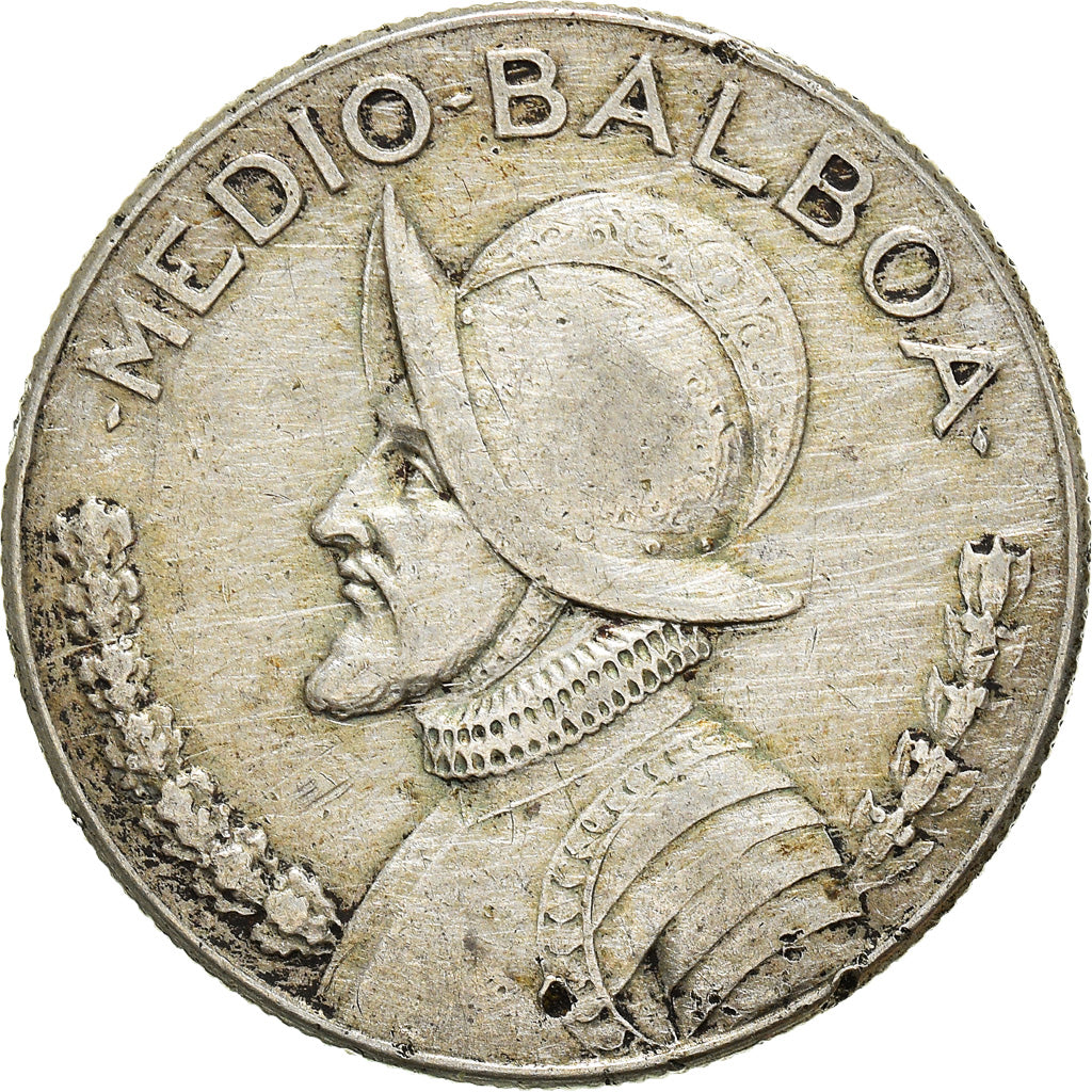 Coin, Panama, 1/2 Balboa, 1966, U.S. Mint, EF(40-45), Silver, KM:12a.1