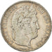 Moneda, Francia, Louis-Philippe, 5 Francs, 1842, Paris, BC+, Plata, KM:749.1