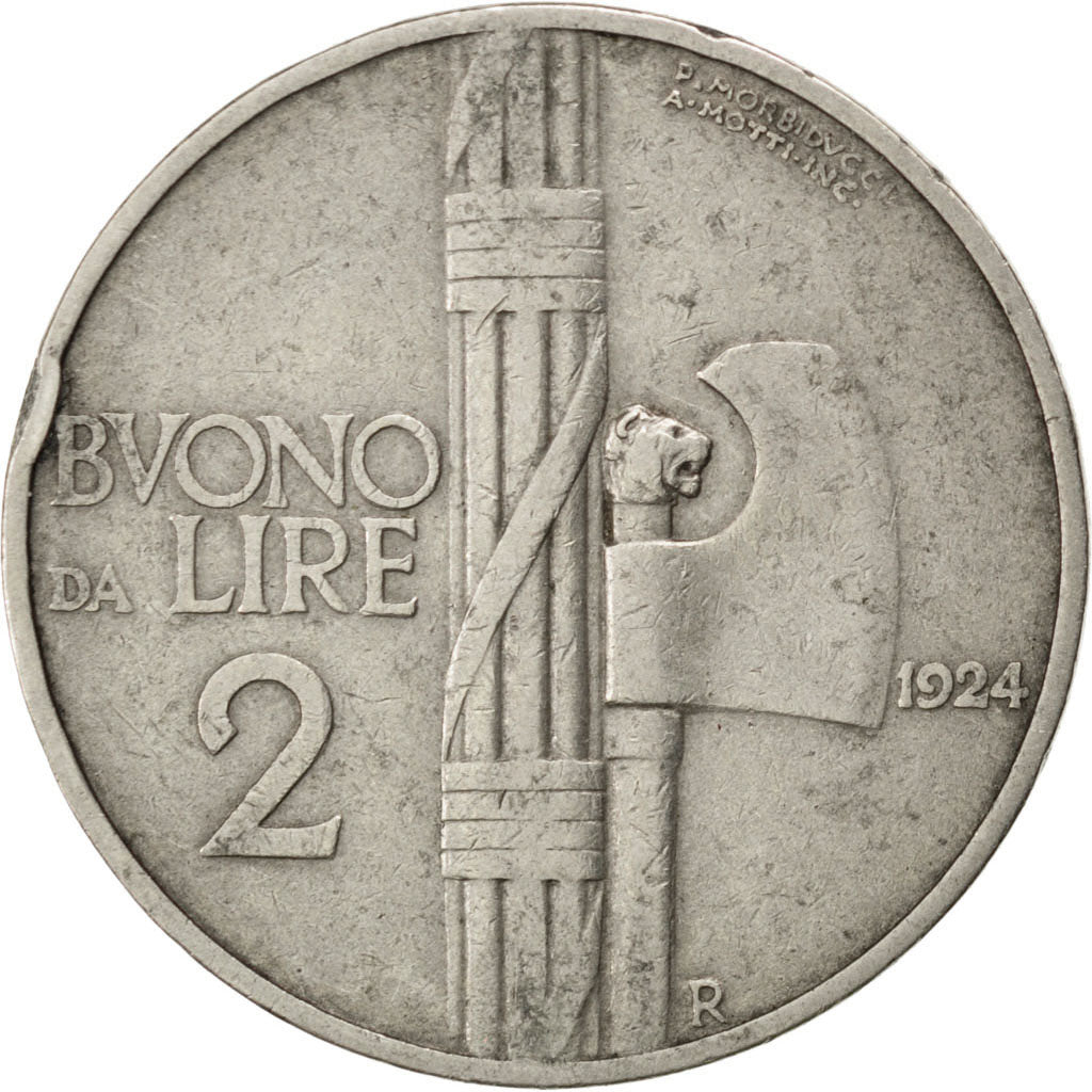 Italie, Victor Emmanuel III, 2 Lire 1924 R, KM 63