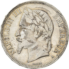 Moneta, Francia, Napoleon III, 5 Francs, 1868, Paris, MB+, Argento, KM:799.1