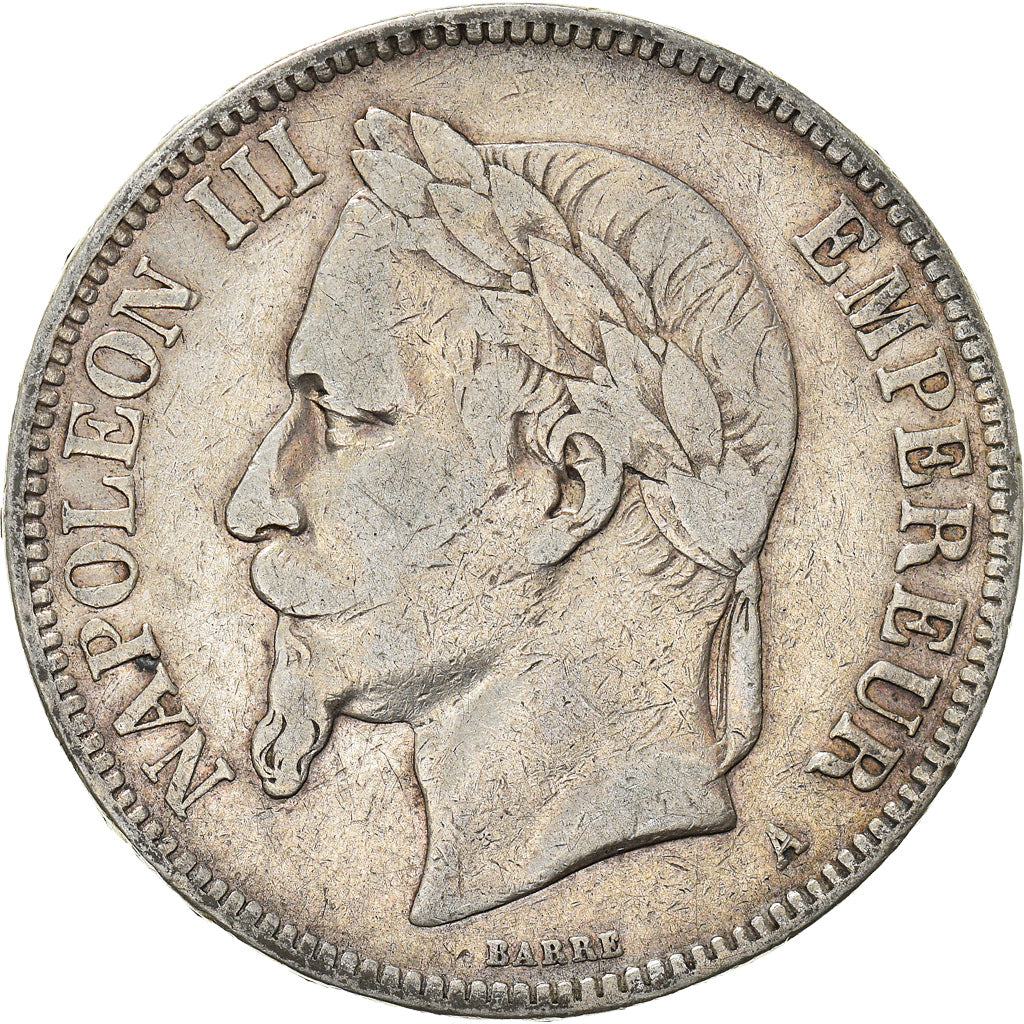 Coin, France, Napoleon III, 5 Francs, 1870, Paris, EF(40-45), Silver, KM:799.1
