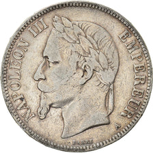 Coin, France, Napoleon III, 5 Francs, 1870, Paris, EF(40-45), Silver, KM:799.1