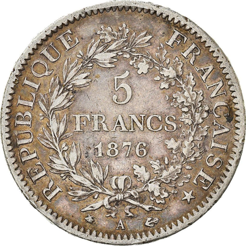Monnaie, France, Hercule, 5 Francs, 1876, Paris, TTB, Argent, Gadoury:745a