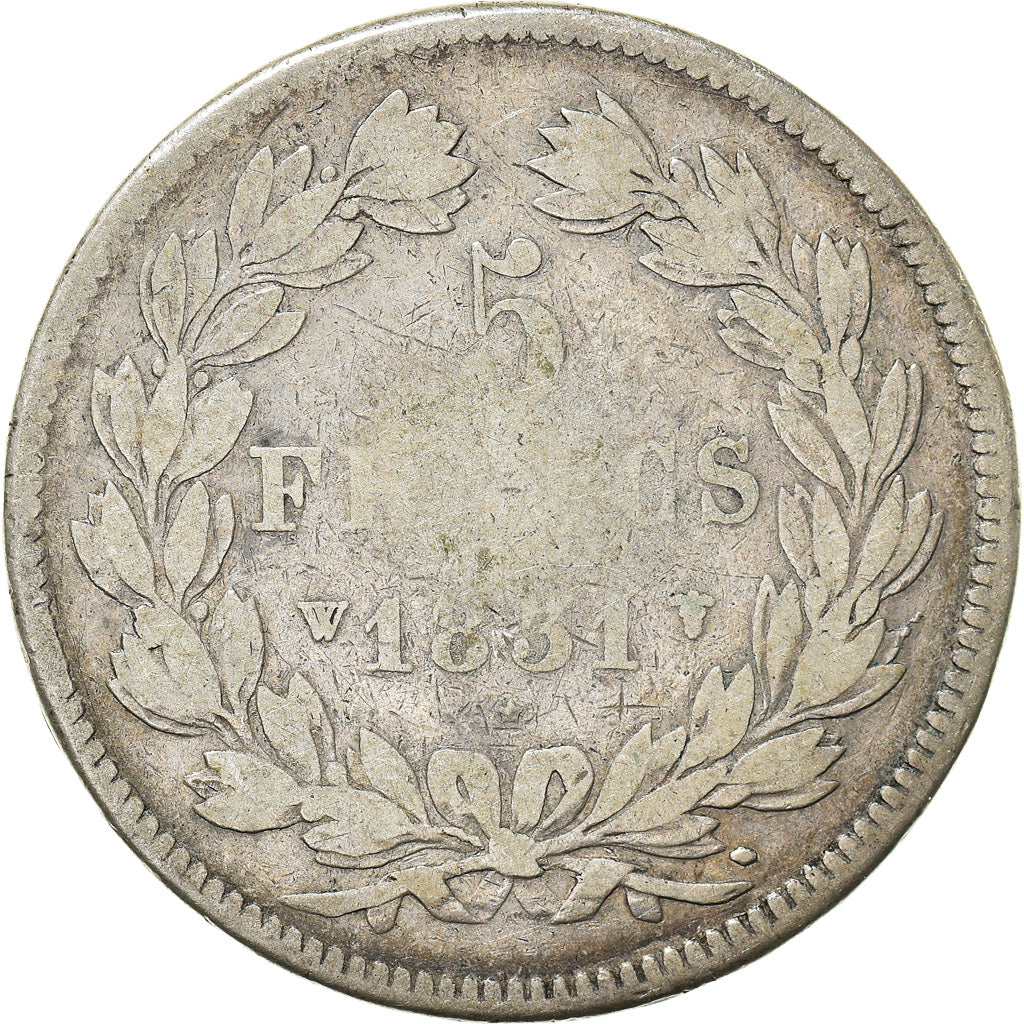 Monnaie, France, Louis-Philippe, 5 Francs, 1831, Lille, TB, Argent