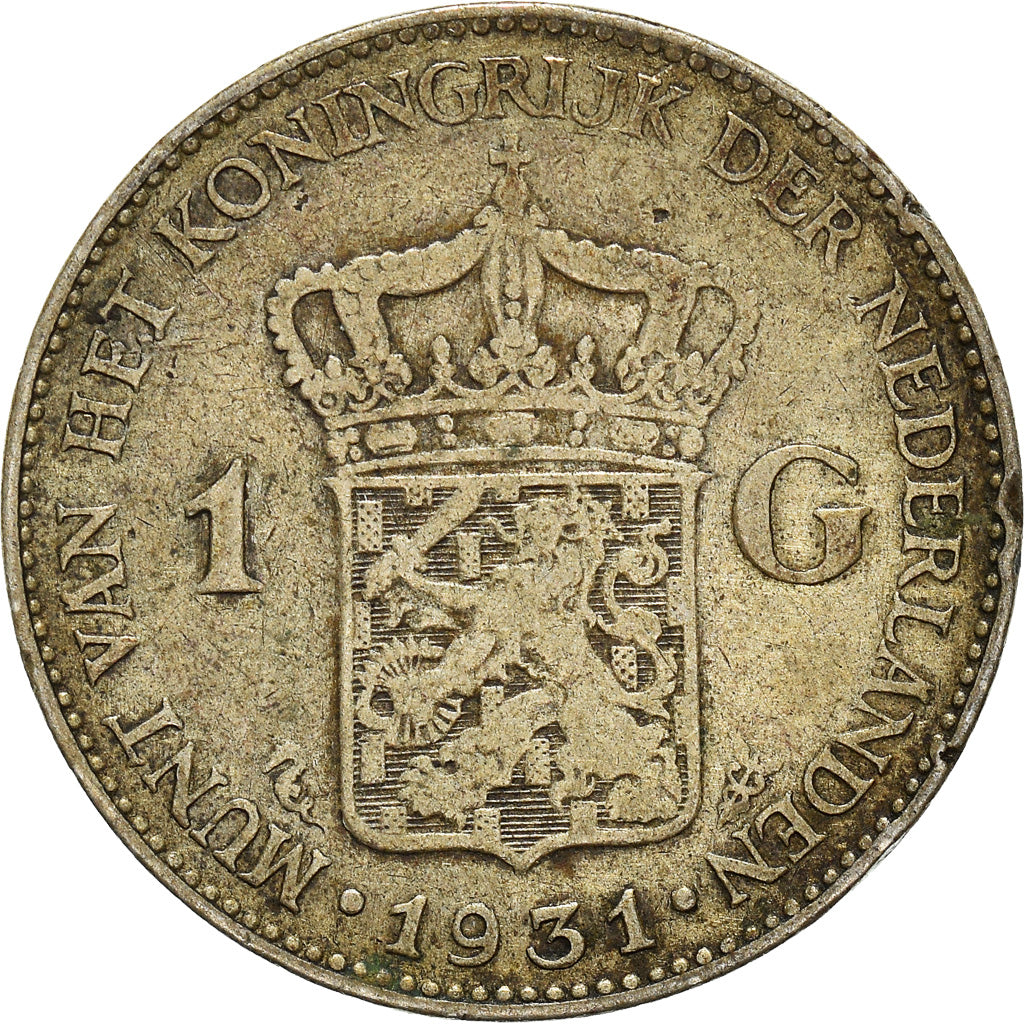 Coin, Netherlands, Wilhelmina I, Gulden, 1931, VF(30-35), Silver, KM:161.1