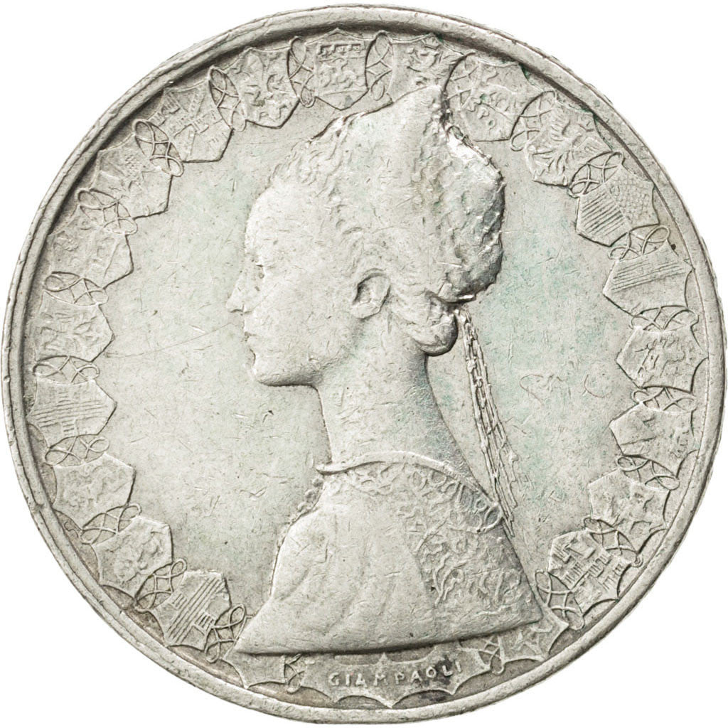 ITALY, 500 Lire, 1959, Rome, KM #98, EF(40-45), Silver, 29.3, 11.00