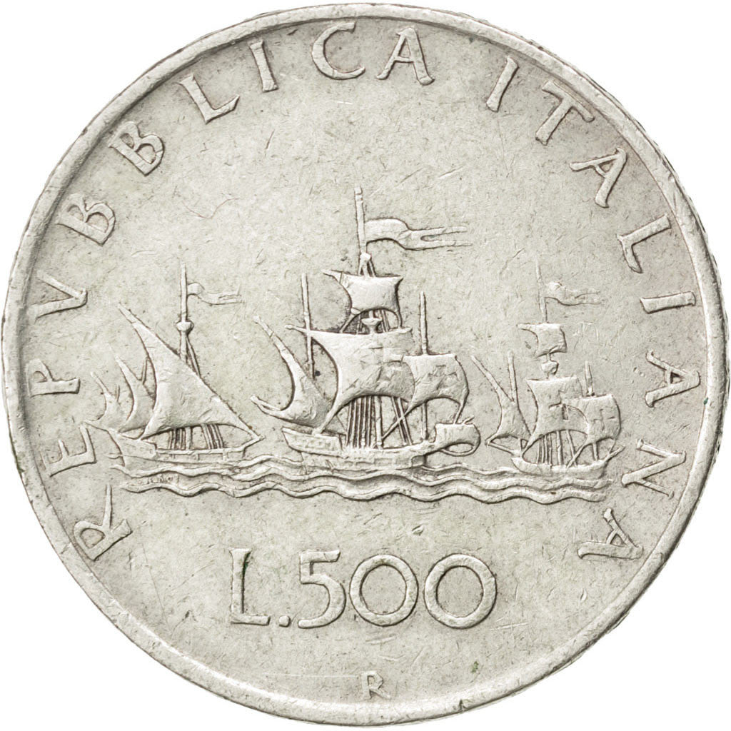 ITALY, 500 Lire, 1959, Rome, KM #98, EF(40-45), Silver, 29.3, 11.00