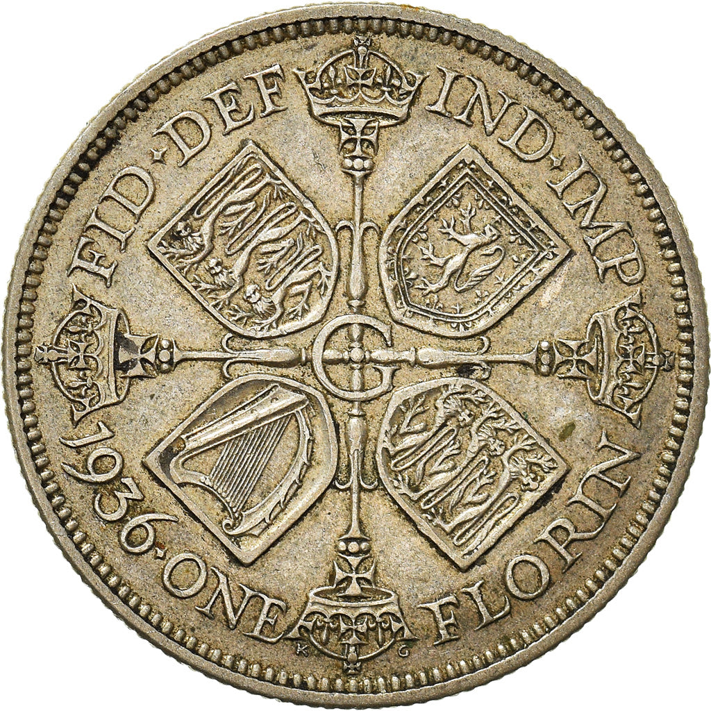 Coin, Great Britain, George V, Florin, Two Shillings, 1936, EF(40-45), Silver