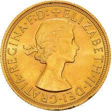 Coin, Great Britain, Elizabeth II, Sovereign, 1958, MS(63), Gold, KM:908