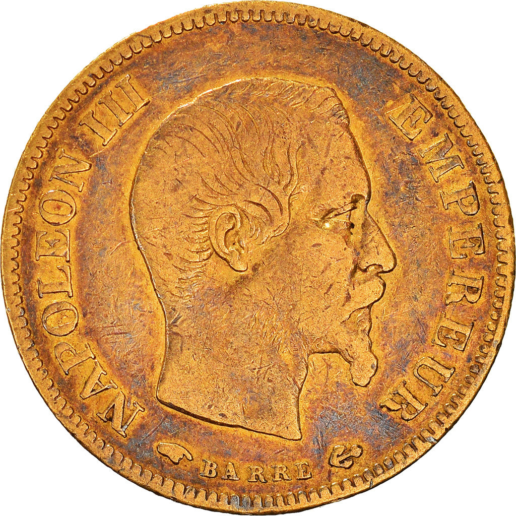 Moneda, Francia, Napoléon III, 10 Francs, 1857, Paris, BC+, Oro, KM:784.3